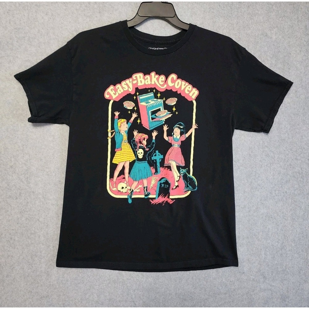 Creepy Co. Black Cotton Graphic Easy Bake Coven T-Shirt Large Vintage Y2K